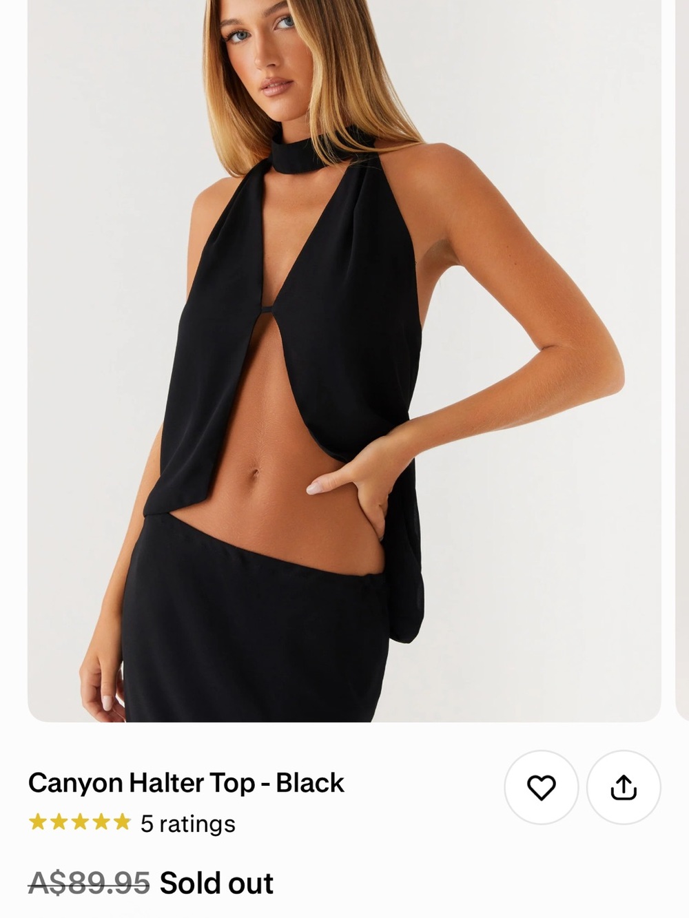 Peppermayo Black Halter top